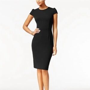 Betsy Johnson black cap sleeve pencil‎ dress